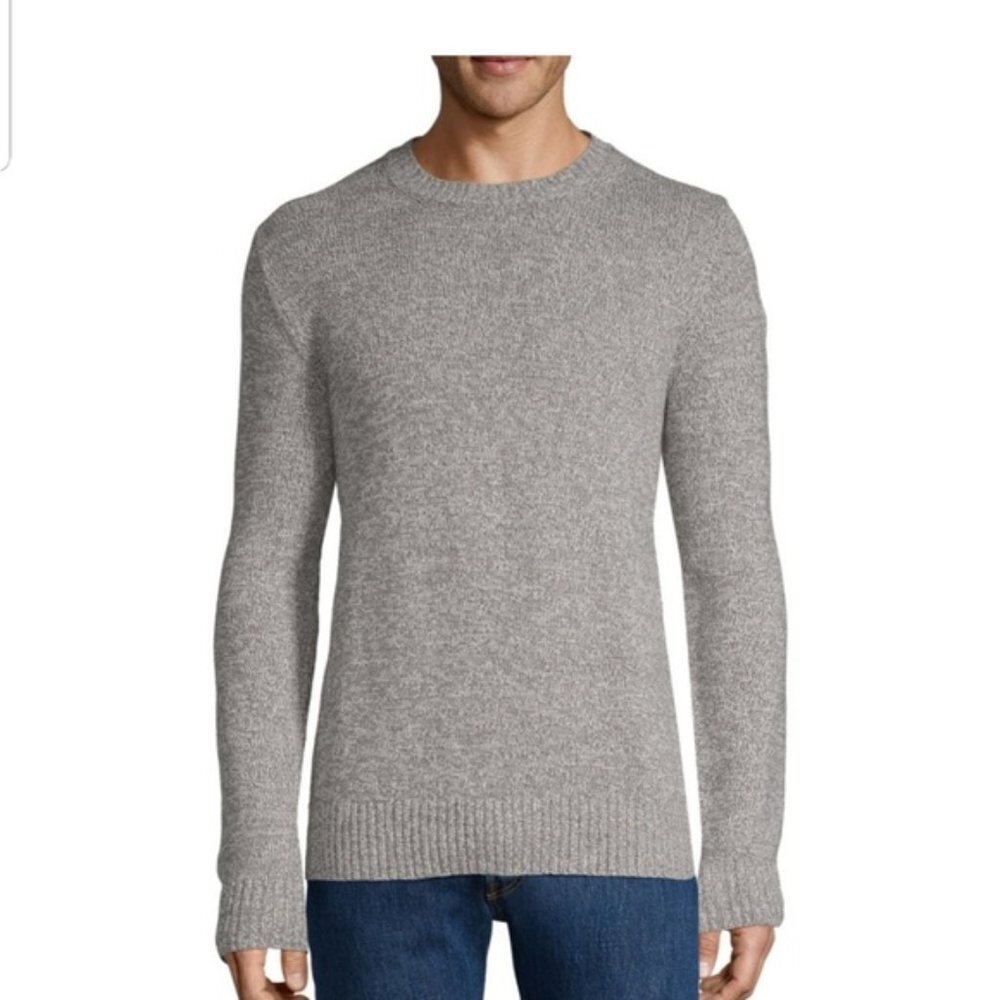 Men's Pullover ST JOHN's Bay Mens Crew Neck Sweater Grey size Lg
